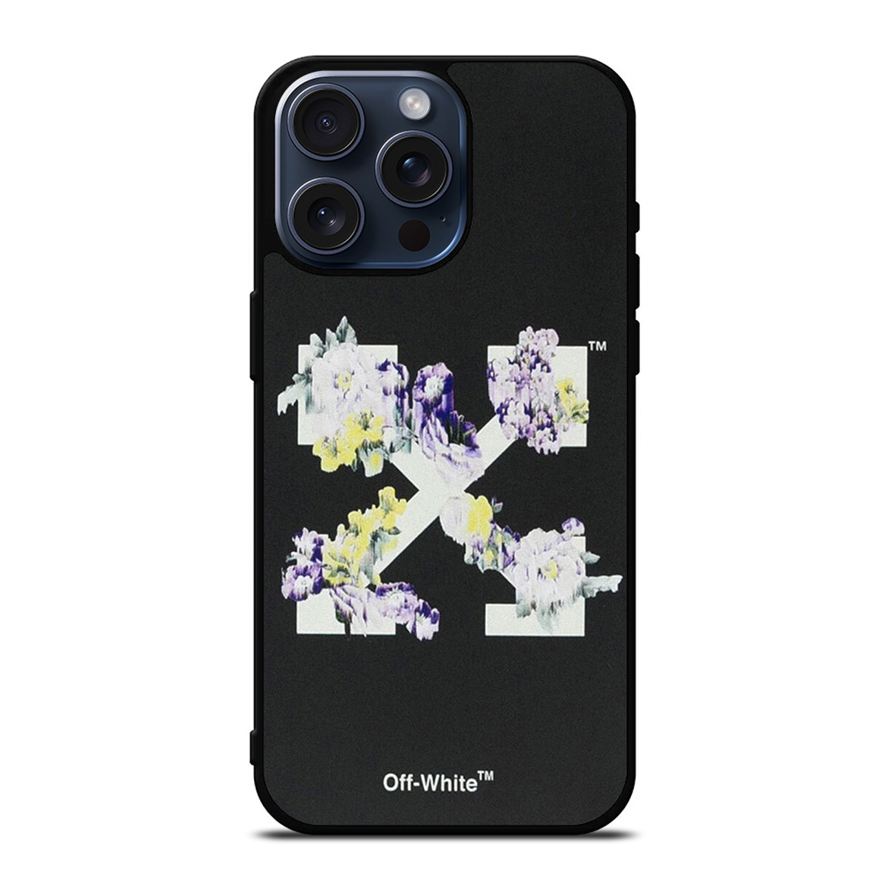OFF WHITE FLORAL LOGO iPhone 15 Pro Max Case Cover